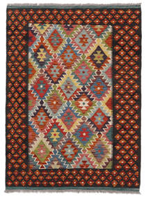  Kilim Afgan Old Style Dywan 128X173 Orientalny Tkany Ręcznie Czarny/Ciemnoczerwony (Wełna, Afganistan)