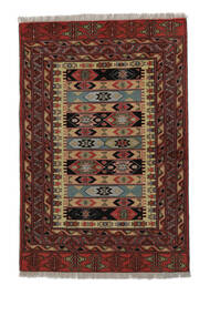  Turkmeński Dywan 107X156 Orientalny Tkany Ręcznie Czarny/Biały/Creme (Wełna, Persja/Iran)