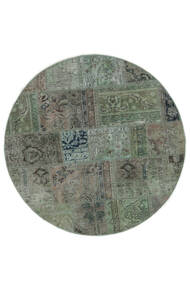  Patchwork - Persien/Iran Dywan Ø 150 Nowoczesny Tkany Ręcznie Okrągły Ciemnozielony (Wełna, Persja/Iran)