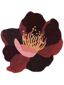  Ø 150 Kwiatowy Mały Botanic Dywan - Burgundowa Czerwień/Różowy 