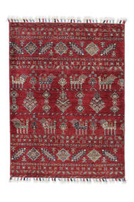  Shabargan Dywan 87X117 Orientalny Tkany Ręcznie Ciemnoczerwony/Biały/Creme/Czarny (Wełna, Afganistan)