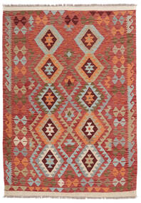  Kilim Afgan Old Style Dywan 134X191 Orientalny Tkany Ręcznie Ciemnobrązowy/Ciemnoczerwony (Wełna, Afganistan)