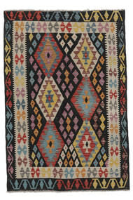  Kilim Afgan Old Style Dywan 122X180 Orientalny Tkany Ręcznie Czarny/Ciemnobrązowy (Wełna, Afganistan)