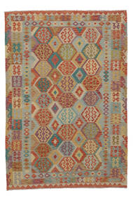  Kilim Afgan Old Style Dywan 205X297 Orientalny Tkany Ręcznie Brunatny/Ciemny Żółty (Wełna, )