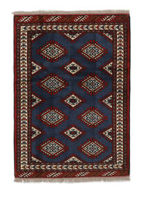  Turkmeński Dywan 104X144 Orientalny Tkany Ręcznie Czarny/Biały/Creme (Wełna, Persja/Iran)