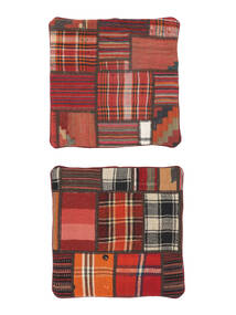  Patchwork Pillowcase - Iran Dywan 50X50 Orientalny Tkany Ręcznie Kwadratowy Ciemnoczerwony, Czarny (Wełna, Persja/Iran)