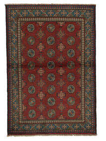 Afgan Fine Dywan 100X150 Orientalny Tkany Ręcznie Czarny/Ciemnoczerwony (Wełna, )