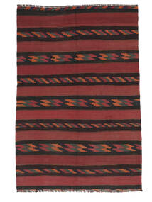  Afgan Vintage Kilim Dywan 143X215 Orientalny Tkany Ręcznie Ciemnoczerwony/Czarny (Wełna, )