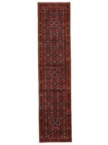  Hosseinabad Dywan 94X398 Orientalny Tkany Ręcznie Chodnik Dywanowy Czarny/Ciemnoczerwony (Wełna, )