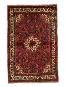  Hamadan Dywan 100X157 Orientalny Tkany Ręcznie Czarny/Ciemnoczerwony (Wełna, Persja/Iran)