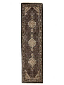  Tebriz Royal Dywan 84X310 Orientalny Tkany Ręcznie Chodnik Dywanowy Czarny/Ciemnobrązowy ( Indie)