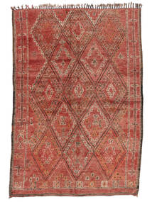 181X255 Dywan Berber Moroccan - Mid Atlas Vintage Nowoczesny Ciemnoczerwony/Brunatny (Wełna, Maroko)