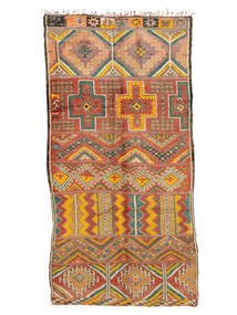 195X386 Dywan Berber Moroccan - Mid Atlas Vintage Nowoczesny Chodnik Dywanowy Brunatny/Ciemny Żółty (Wełna, Maroko)