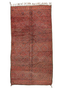  Berber Moroccan - Mid Atlas Vintage Dywan 200X384 Nowoczesny Tkany Ręcznie Chodnik Dywanowy Ciemnoczerwony/Brunatny (Wełna, )