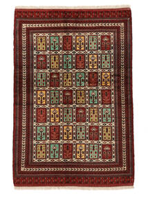  Turkmeński Dywan 132X193 Orientalny Tkany Ręcznie Czarny/Ciemnoczerwony (Wełna, )