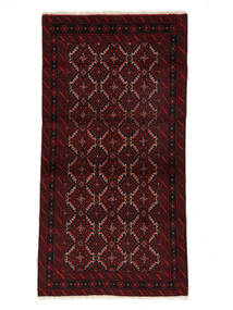  Beludż Dywan 95X180 Orientalny Tkany Ręcznie Czarny/Ciemnoczerwony (Wełna, )