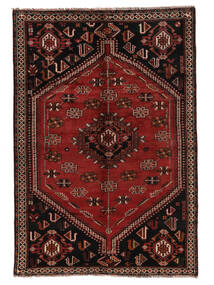 159X229 Dywan Sziraz Orientalny Czarny/Ciemnoczerwony (Wełna, Persja/Iran)
